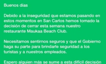 POR INSEGURIDAD  Cierra antro en San Carlos