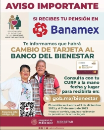 Hay canje de tarjetas Banamex Bienestar